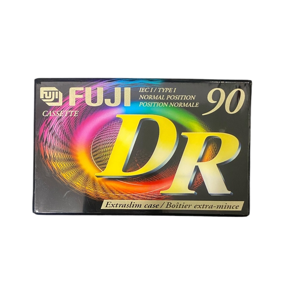 Fuji 90 minute blank audio cassette tape. New. Sealed.